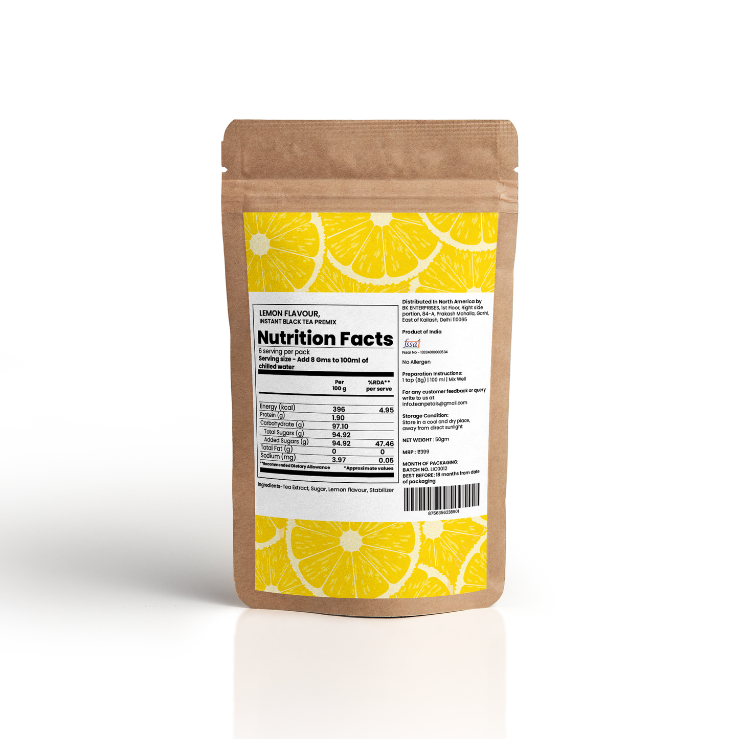 Lemon Instant Iced Tea – 50gm | Makes 25 Refreshing Cups