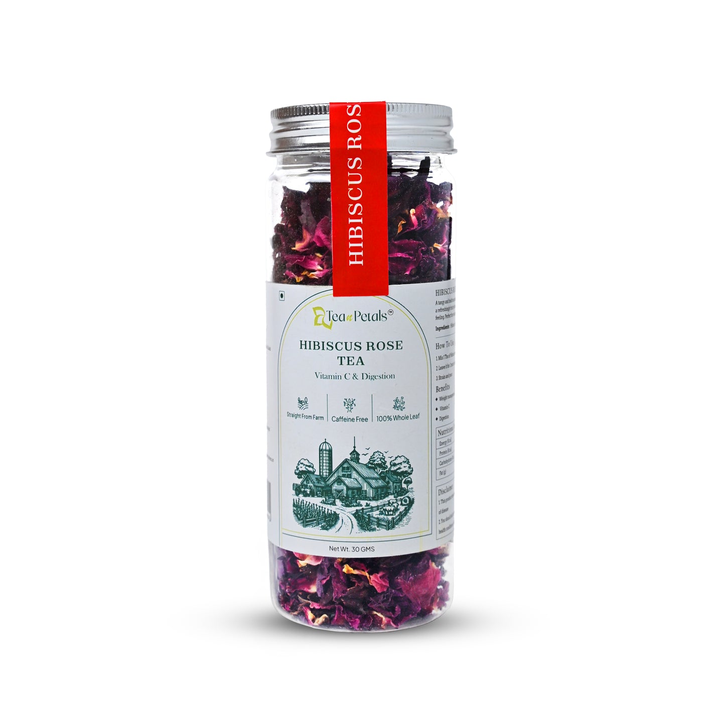 Hibiscus Rose Tea Flower Herbal Infusion | 30gm - 30 Cups Tea